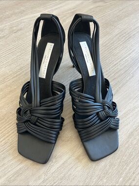 Stella McCartney Black Knotted Multi-Strap Heels